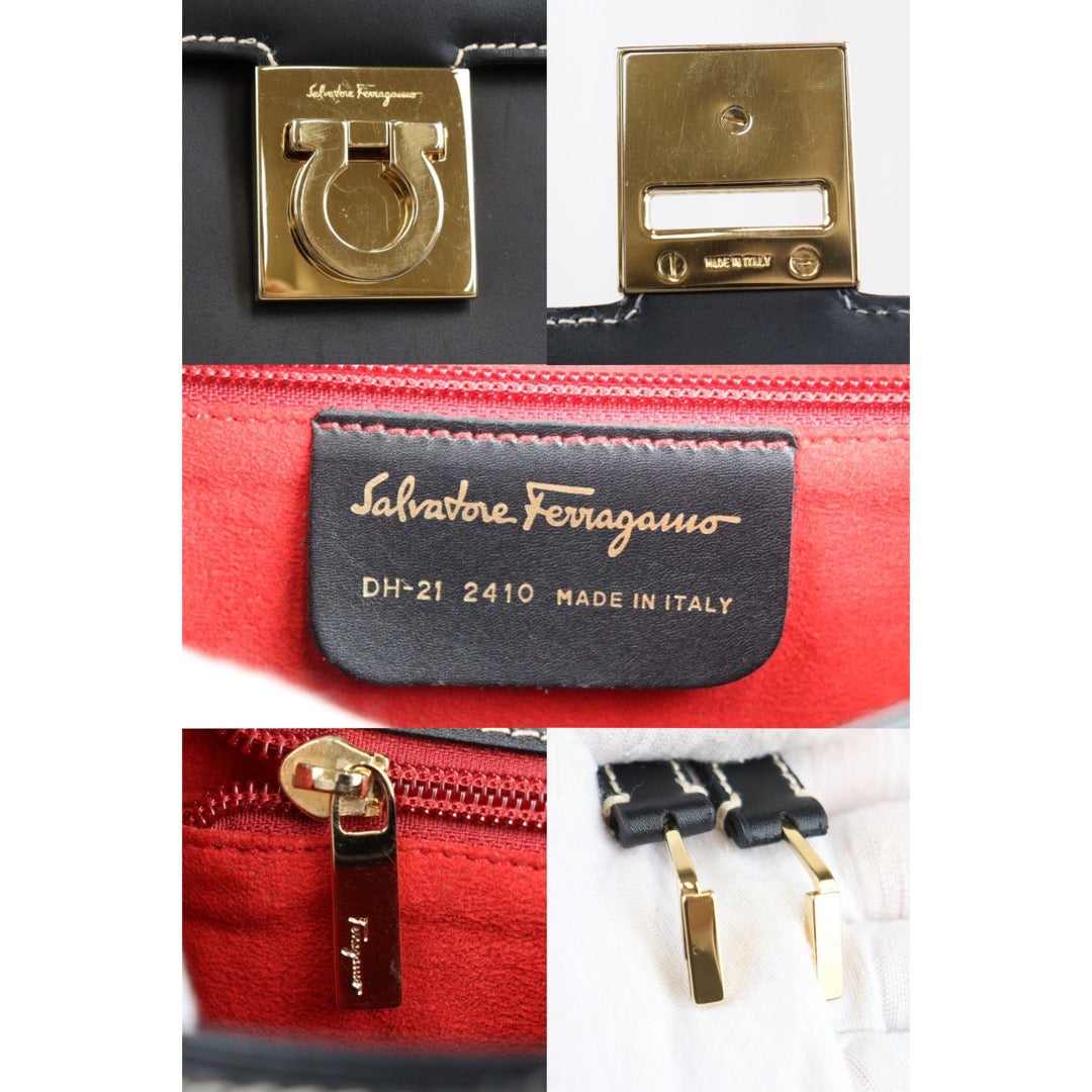 Rank A  ｜Ferragamo Gancini 2WAY Handbag  Shoulder Bag｜ Q24021531