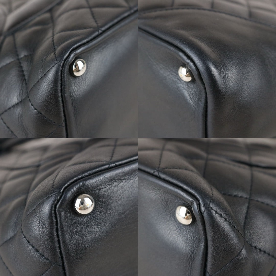 Include Entrupy Certificate of Authenticity｜Good ( Rank AB)｜ CHANEL Cambon Line Calf Leather  So Black ToteBag  Made In 2009-2010Year｜Y26051523