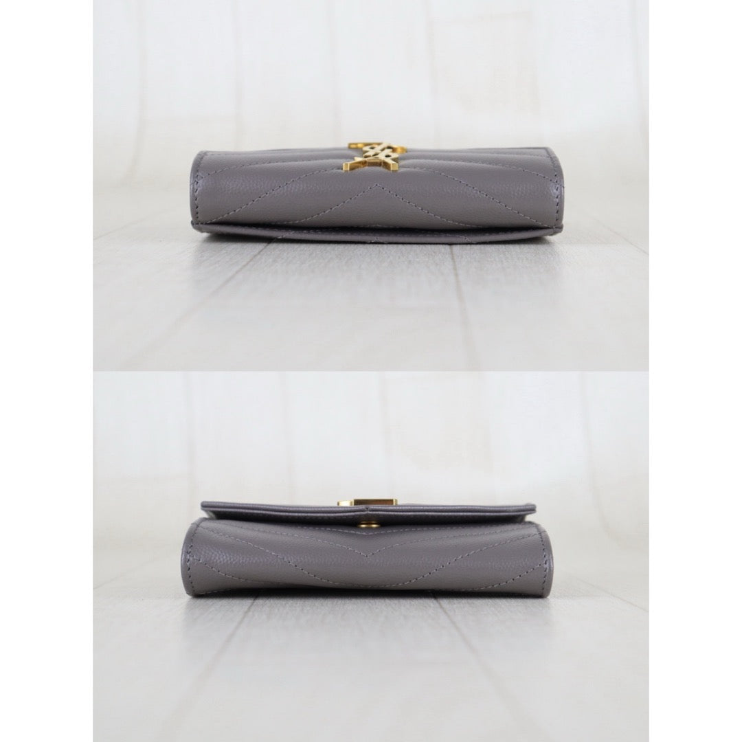 Excellent（Rank SA）｜Full Set  Saint Laurent YSL Caviar Skin Calf Leather Card Holder Etoupe｜S26013002