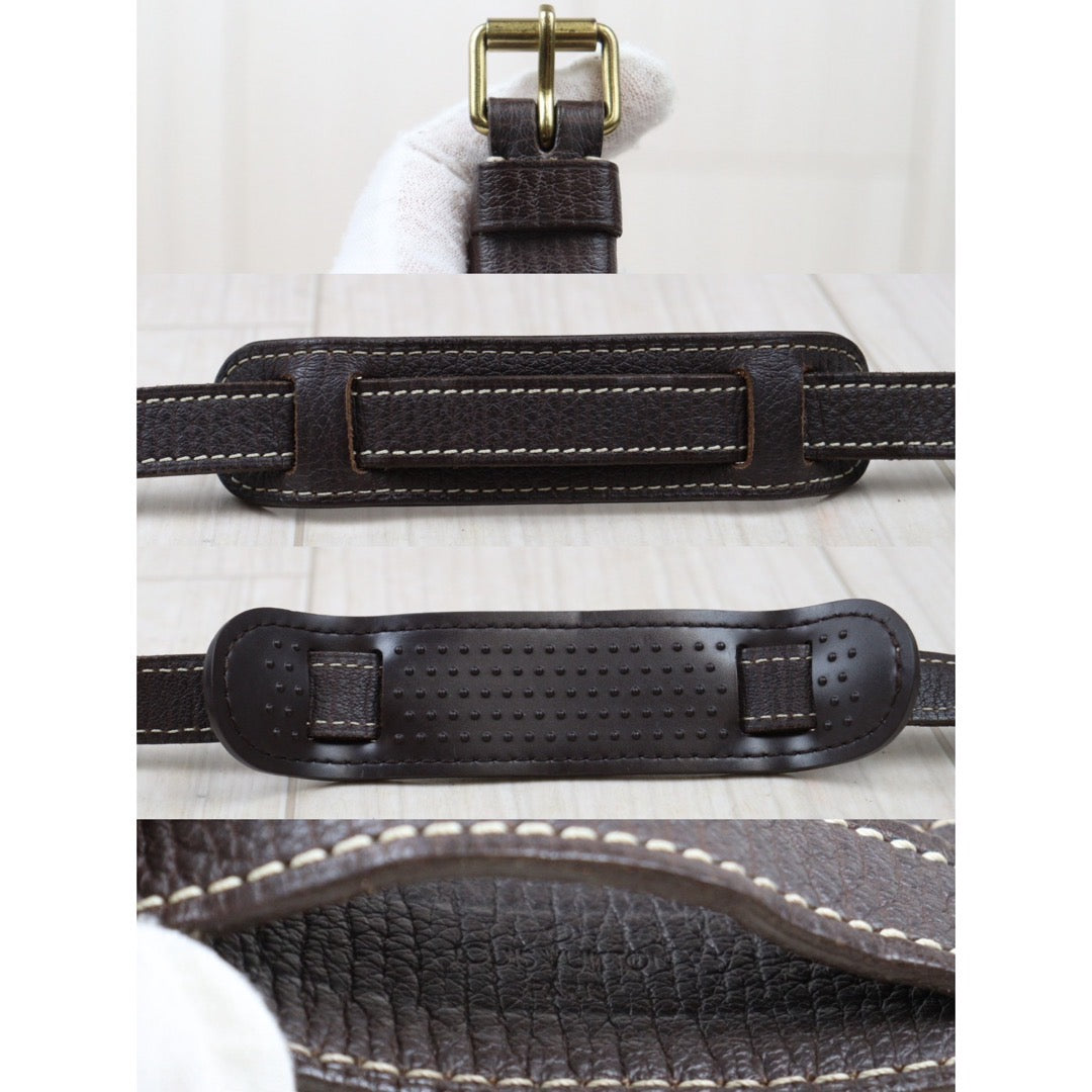 Rank AB｜LV Monogram Mini Run Saumur  Shoulder Bag Canvas Leather Brown｜24053011