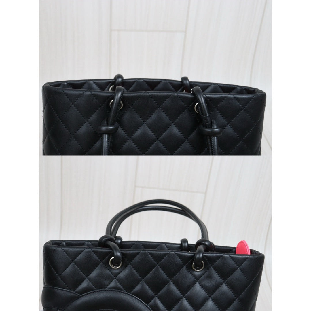 Include Entrupy Certificate of Authenticity｜Very Good ( Rank A)｜ CHANEL Cambon Line ToteBag Black Made In 2004-2005 Year｜26031901