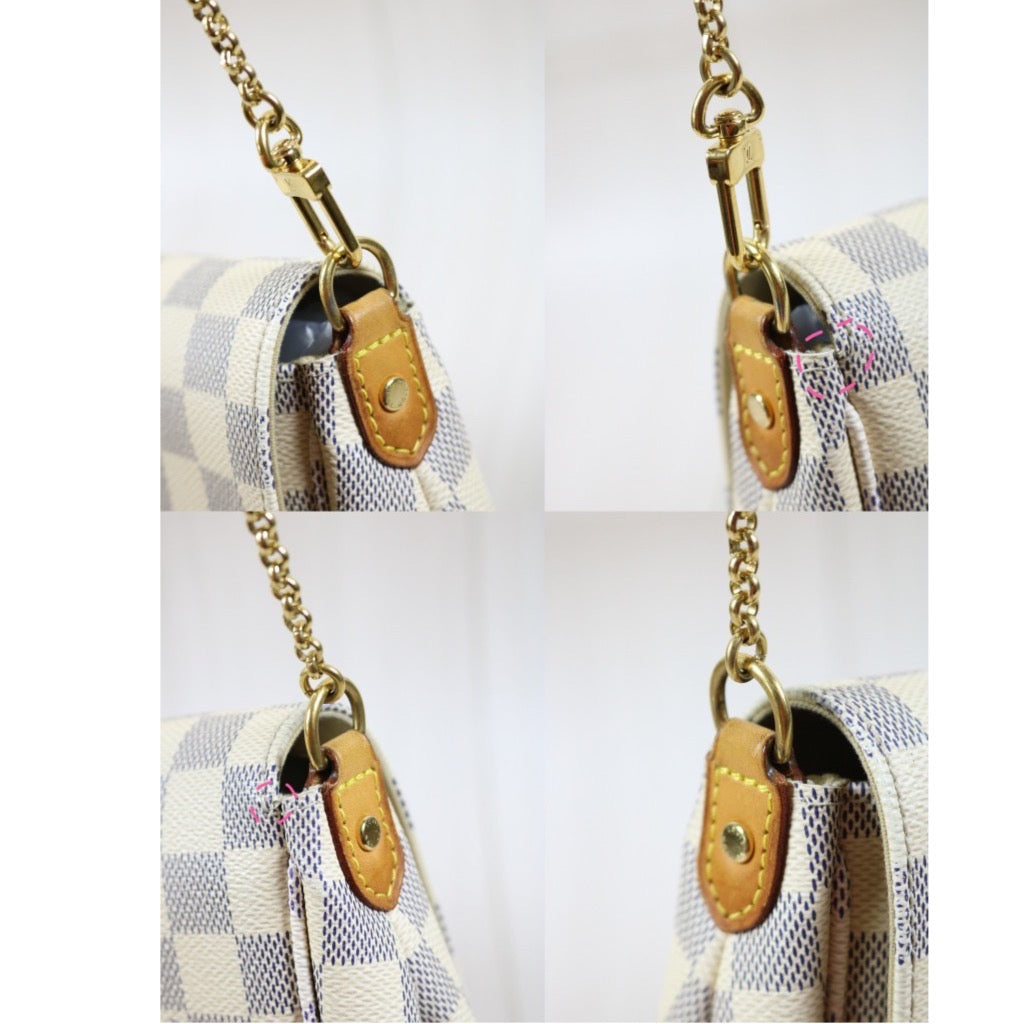 Rank A ｜ Louis Vuitton Damier Azur Favorite MM Shoulder Bag｜S24040205