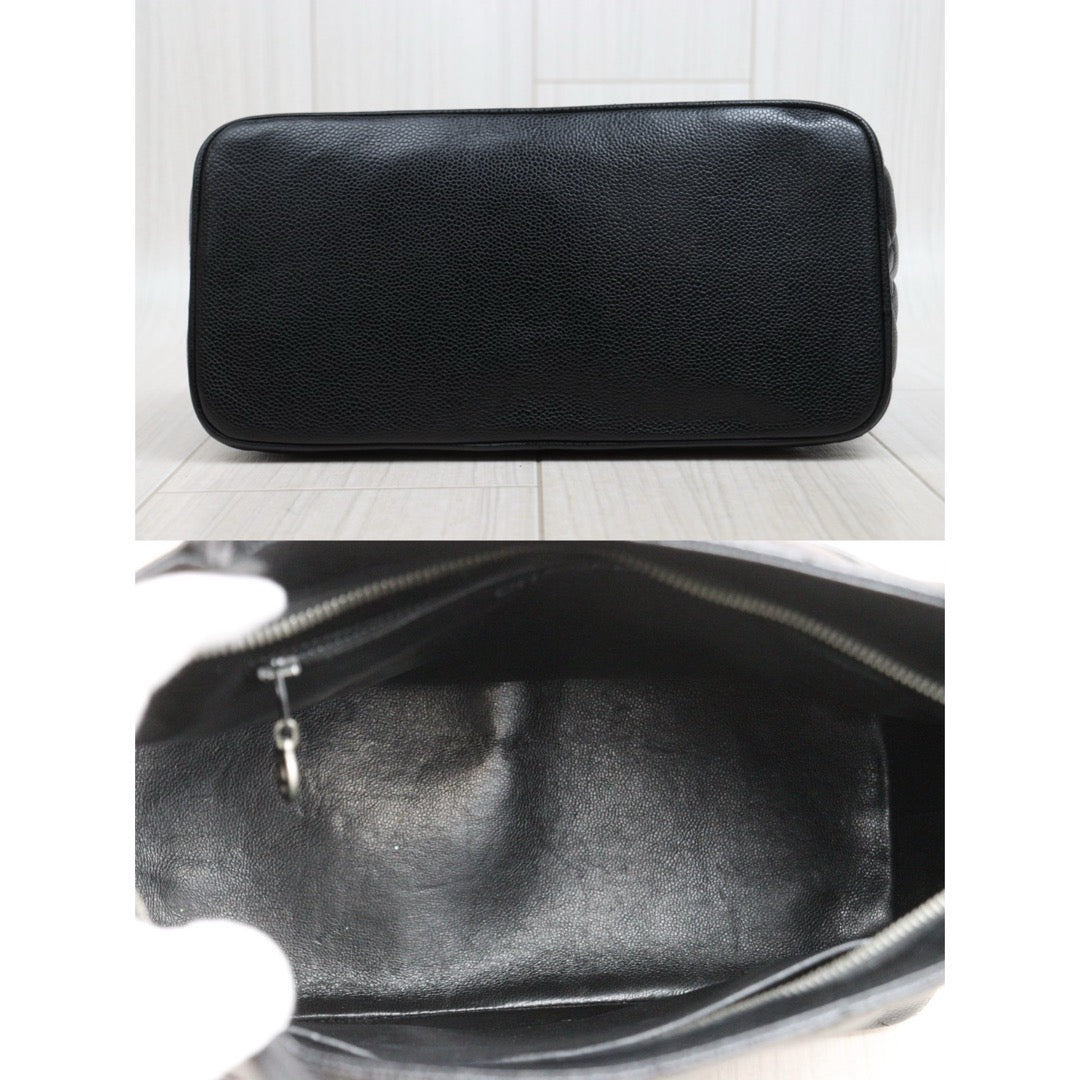 Include Entrupy Certificate of Authenticity｜Good ( Rank AB)｜ CHANEL Caviar Skin Calf Leather Tote Bag Black Made In 2000～2002Year｜26022001