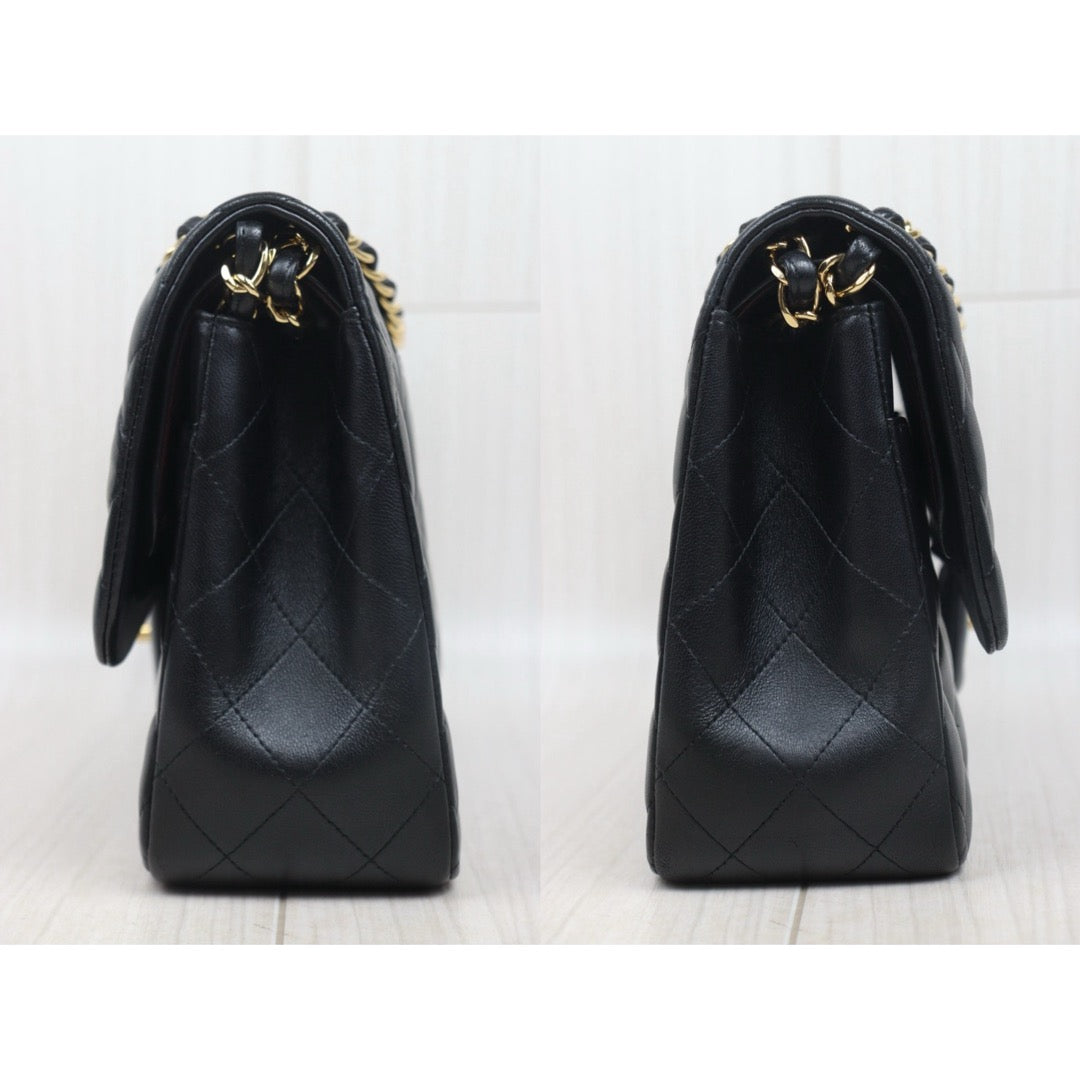 Very Good ( Rank A)｜ CHANEL Lambskin Matrasse Double Flap 30 Shoulder Bag Black Made In 2017Year  ｜S25062501