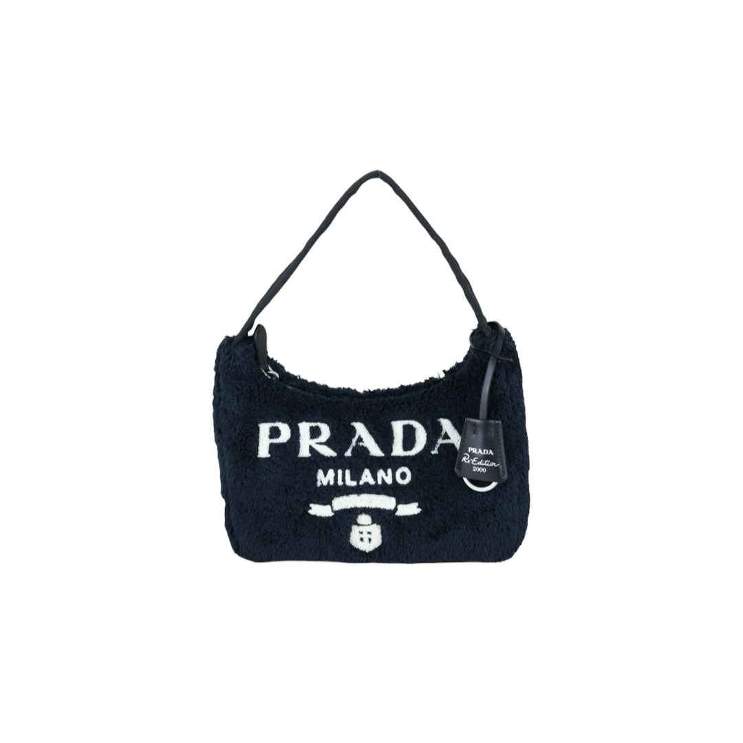 Very Good ( Rank A) ｜ PRADA Re-Edition 2000 Plush HOBO HandBag Black｜S25101607