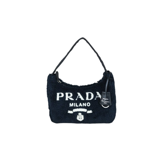 Very Good ( Rank A) ｜ PRADA Re-Edition 2000 Plush HOBO HandBag Black｜S25101607