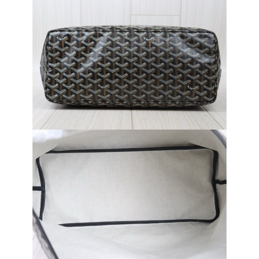 Good ( Rank AB) ｜ Goyard Saint-Louis PM Tote Bag Black｜V24110748