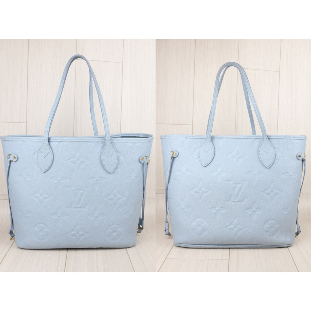 Include Entrupy Certificate of Authenticity｜Very Good ( Rank A)｜ Louis Vuitton Monogram Empreinte Calf Leather Blue Hour Neverfull MM With Pouch  IC Chips Model｜S26053008