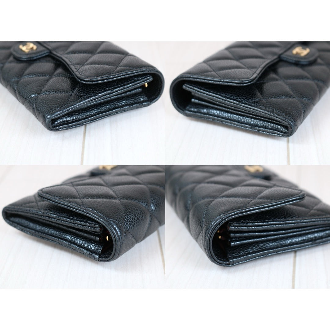 Very Good ( Rank A) ｜CHANEL Caviar Skin Black Long Wallet Made In 2019-2020 Year｜S24092601