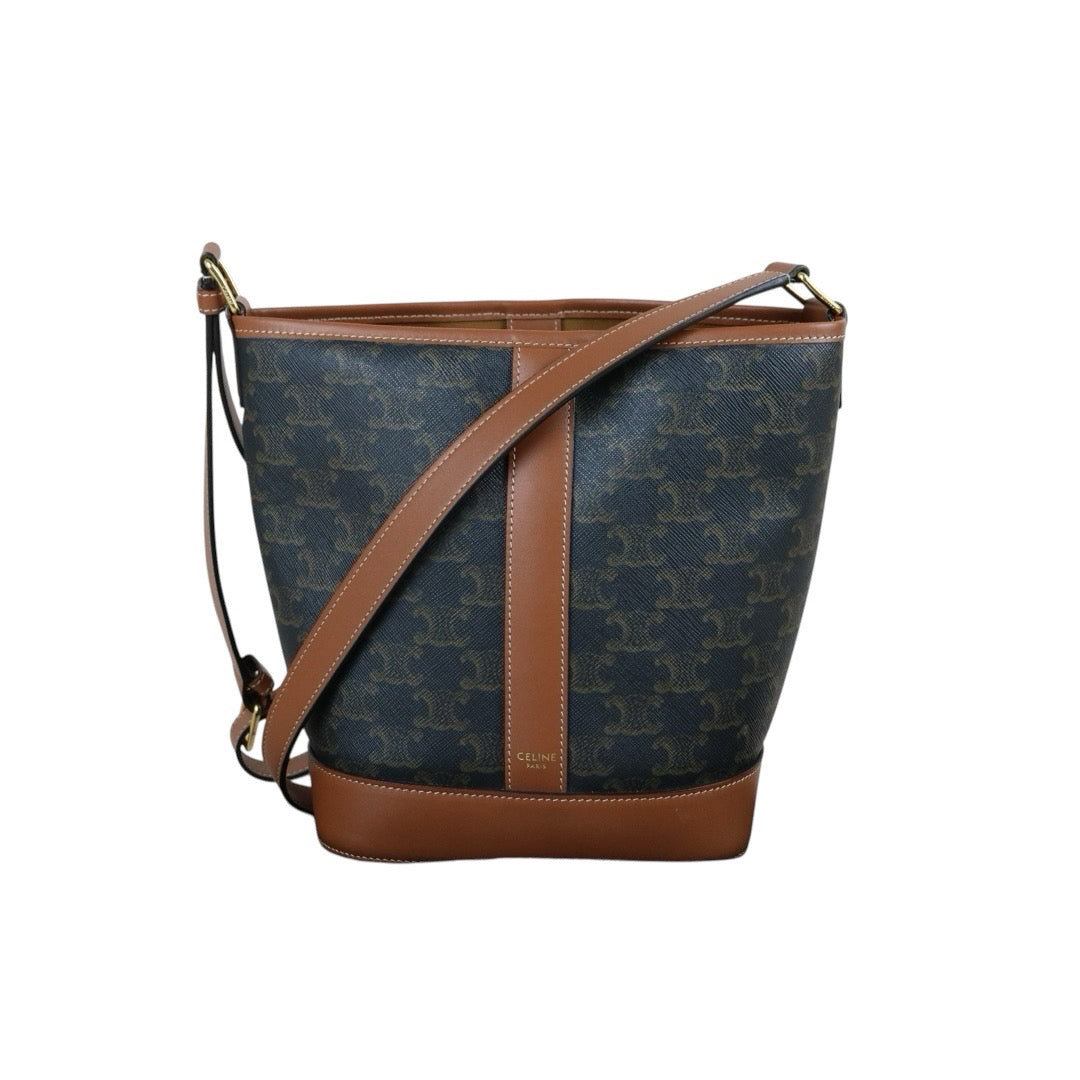 Include Entrupy Certificate of Authenticity｜Very Good ( Rank A)｜ Celine Triomphe Bucket Bag｜S26080604