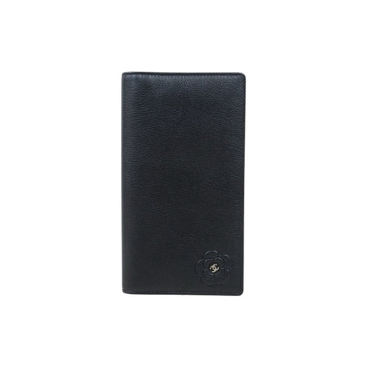 Very Good ( Rank A) ｜CHANEL Calfskin Black Long Wallet Made In 2008-2009 Year｜V24102305