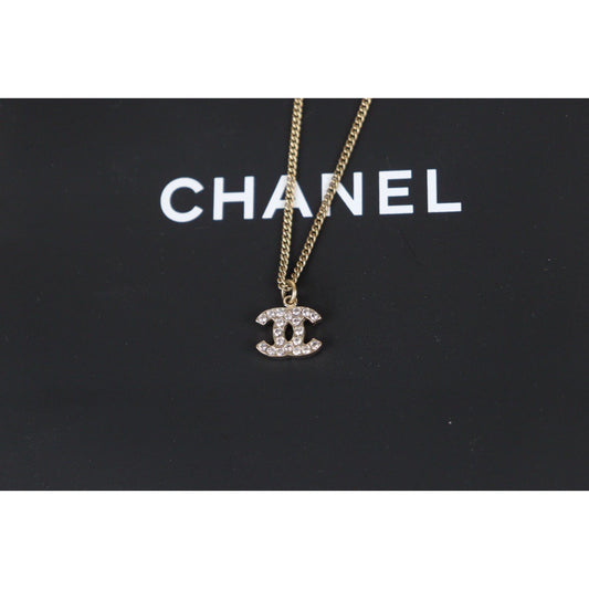 Rank A ｜  Chanel Vintage Coco Mark Double-Sided Diamonds Necklace Gold Made In 2004 Year｜V23092129