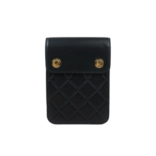 Good ( Rank AB)｜ CHANEL Black Lanbskin Phone Pochette Made In 1996～1997Year ｜W24080702