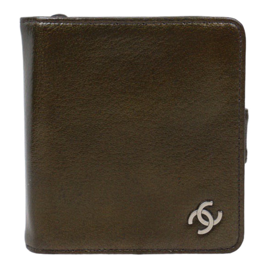 Rank AB｜Chanel  Calf Skin Wallet  Khaki Made in 2006-2008 Year｜V24071115