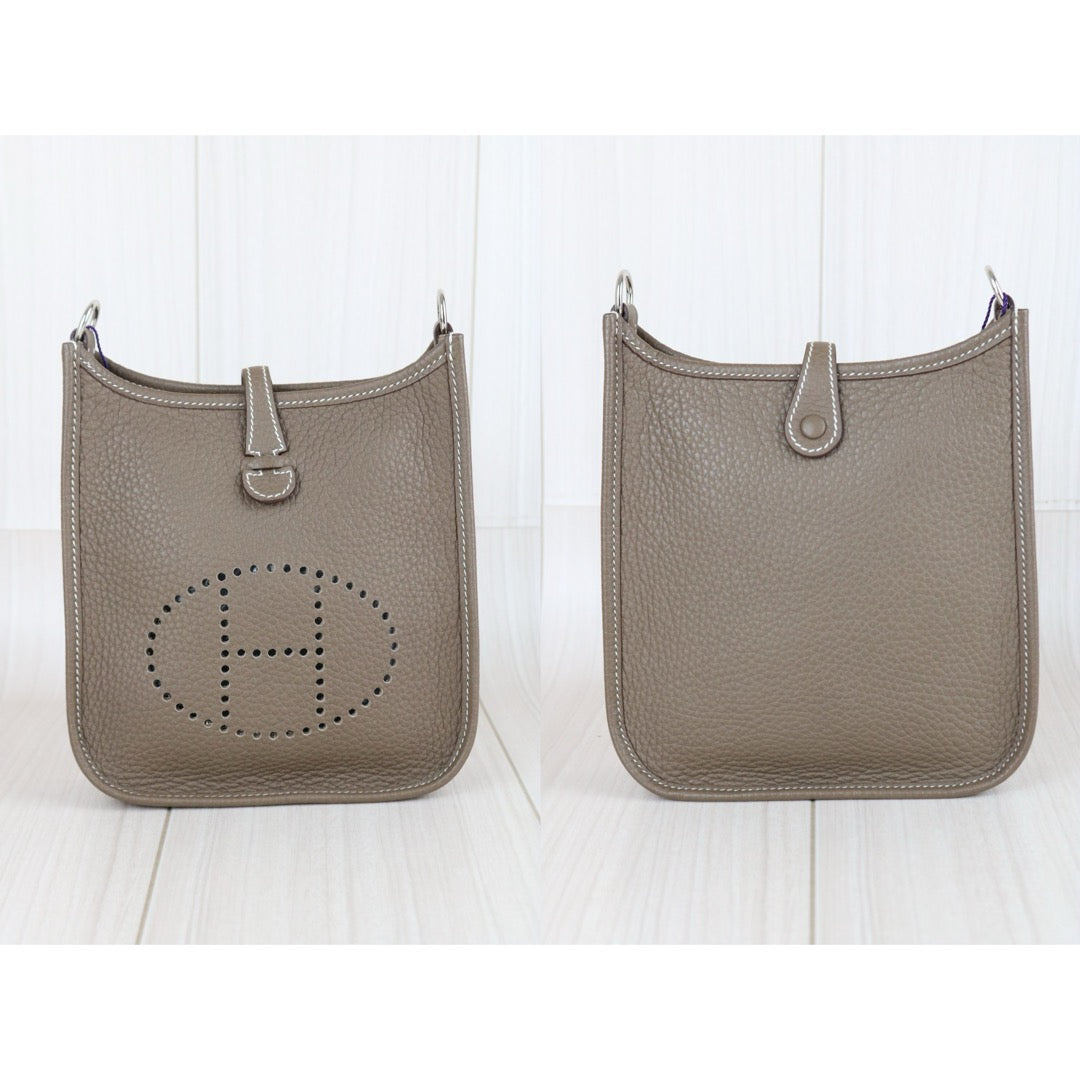 Excellent（Rank SA）｜ HERMES Mini Evelyn 16 Shoulder Bag  Y Stamp Etoupe Gray｜W25070205