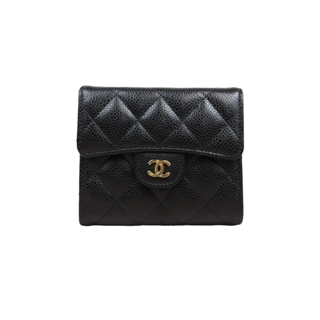 Very Good ( Rank A)｜Chanel Caviar Skin Black Wallet Made In 2021-2022Year ｜25090110