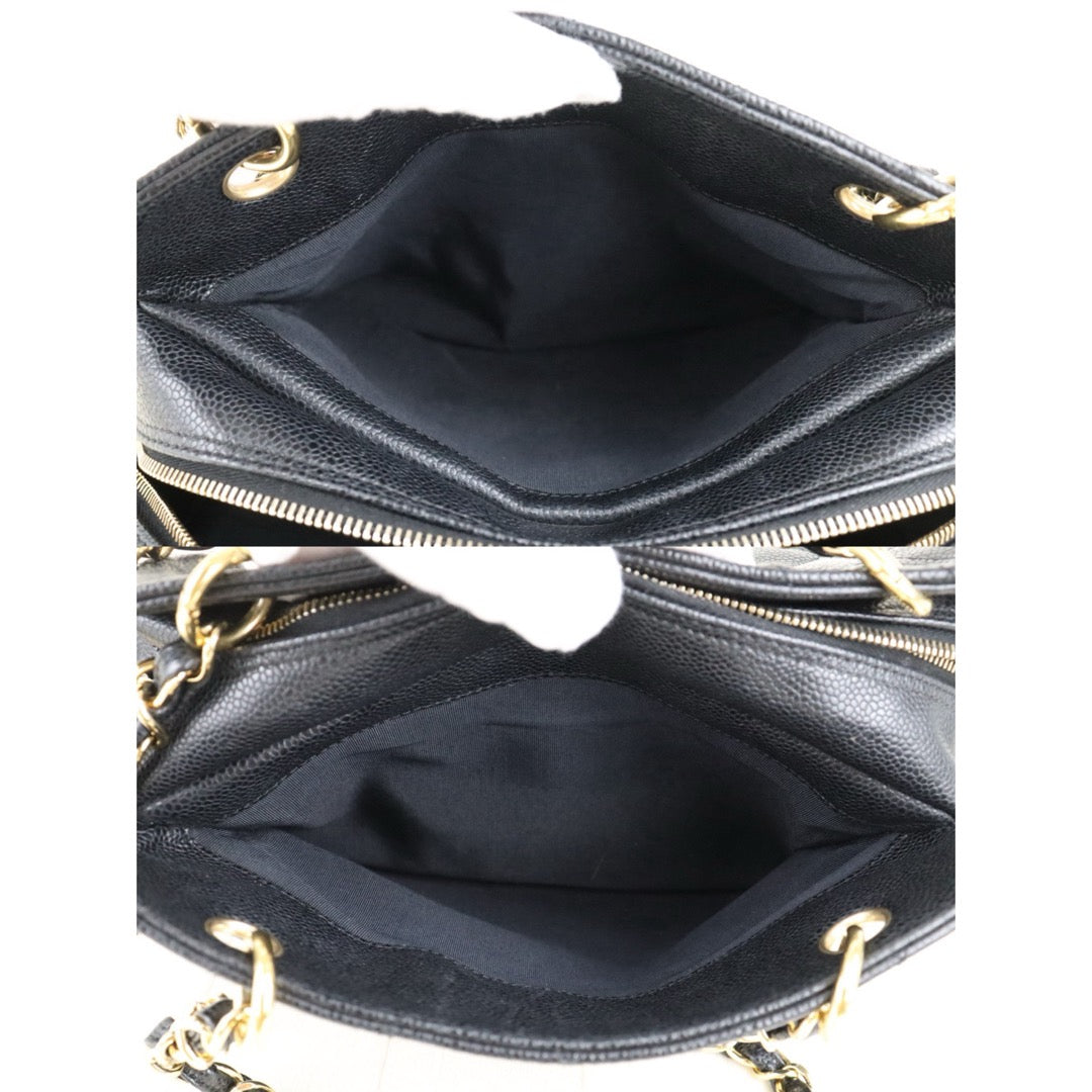 Good ( Rank AB)｜ CHANEL Caviar Skin Matrasse Chain PPT Tote Bag Black  Made In 2009 -2010 Year｜S25121503
