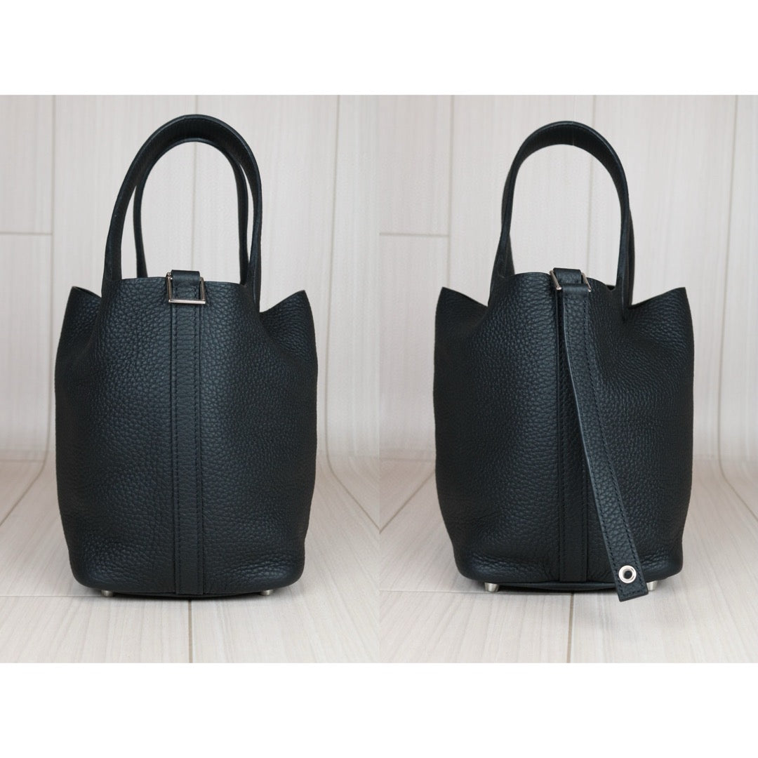 Very Good ( Rank A) ｜ Hermes Picotin Lock 18 TC Leather HandBag Black D stamp  ｜S24072902