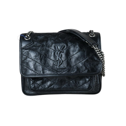 Include Entrupy Certificate of Authenticity｜Very Good ( Rank A)｜  Saint Laurent YSL Saint Laurent Niki  Shoulder Bag Black PM｜W26071703