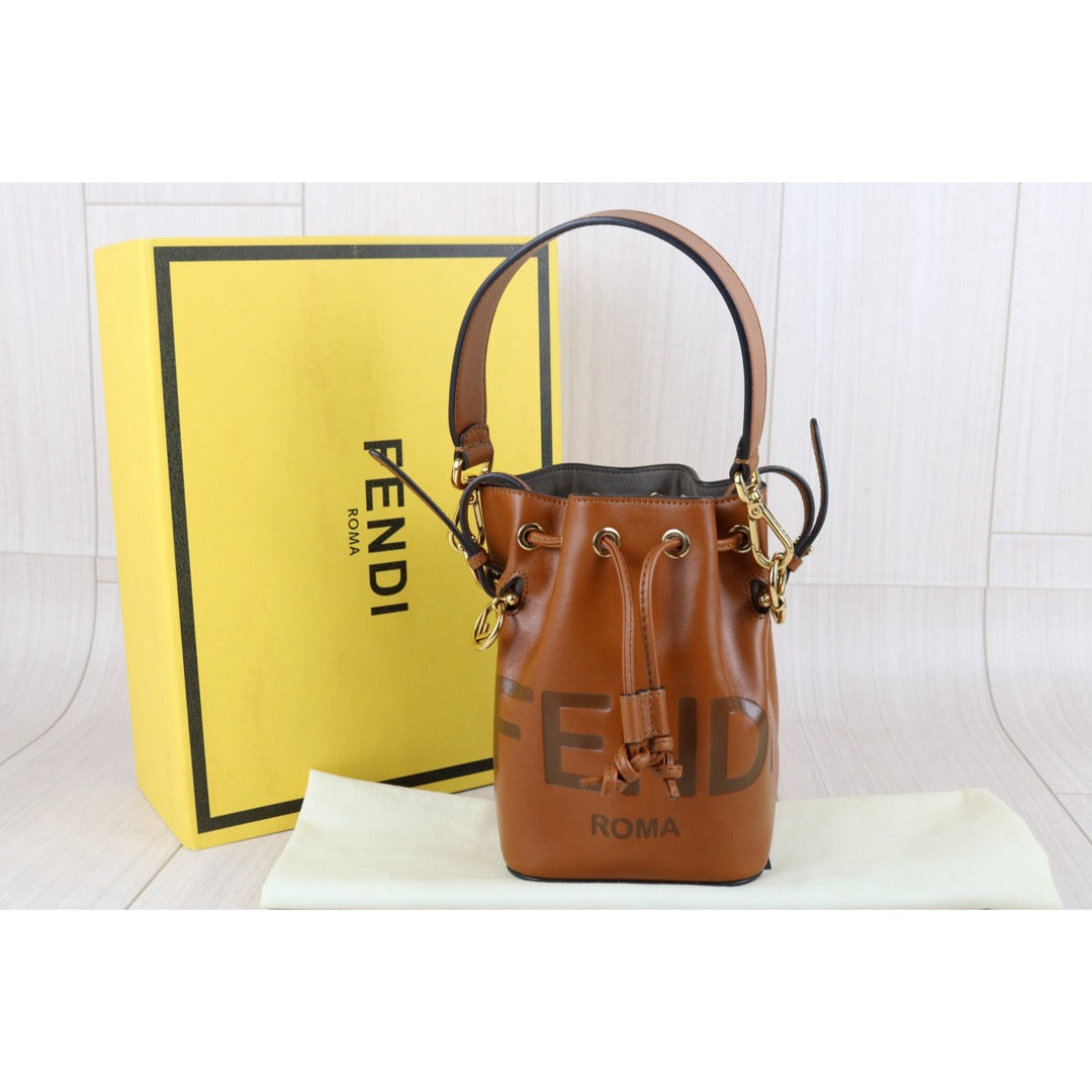 Include Entrupy Certificate of Authenticity｜Excellent（Rank SA）｜ FENDI Calf Leather Mini Handbag Shoulder Bag Caramel｜S26050604