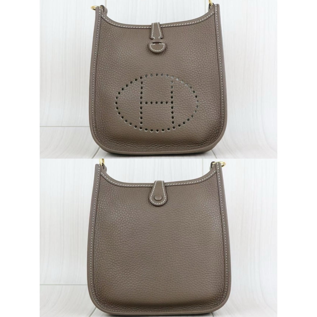 Very Good ( Rank A)｜ HERMES Mini Evelyn 16 Shoulder Bag  Etoupe Gray D Stamp Made In 2019 Year｜W25082901