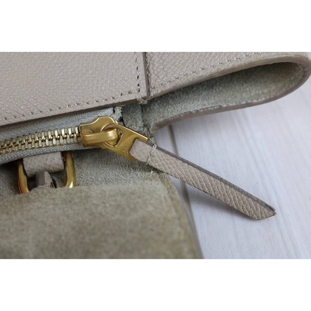 Very Good ( Rank A)｜CELINE Leather Calf Belt Micro Handbag Shoulder Bag Beige｜X25041301