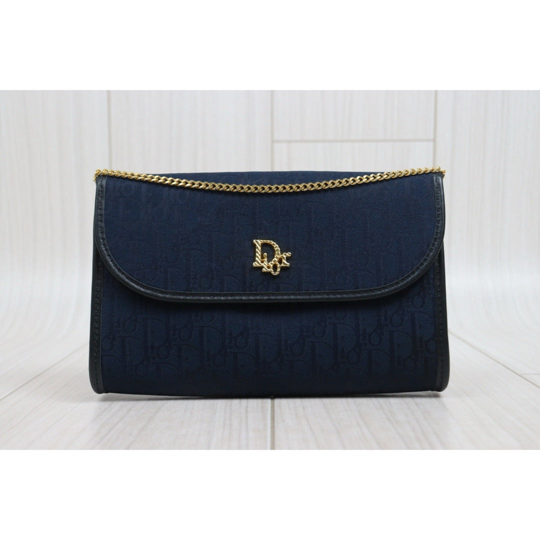 Good ( Rank AB)｜ Dior  Trotter Vintage Chain  Shoulder Bag Navy Blue｜26021906