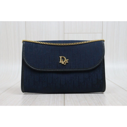 Good ( Rank AB)｜ Dior  Trotter Vintage Chain  Shoulder Bag Navy Blue｜26021906