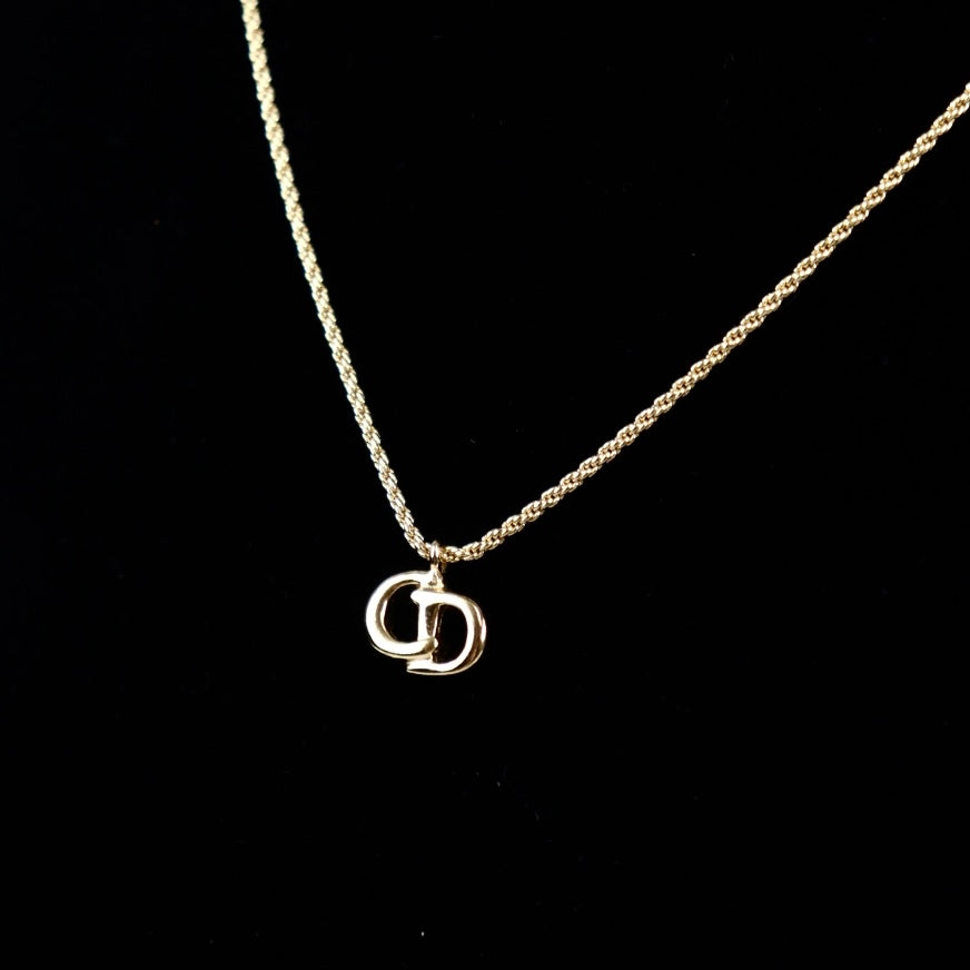 Rank A ｜ Dior CD Necklace Gold Plated ｜V23080101