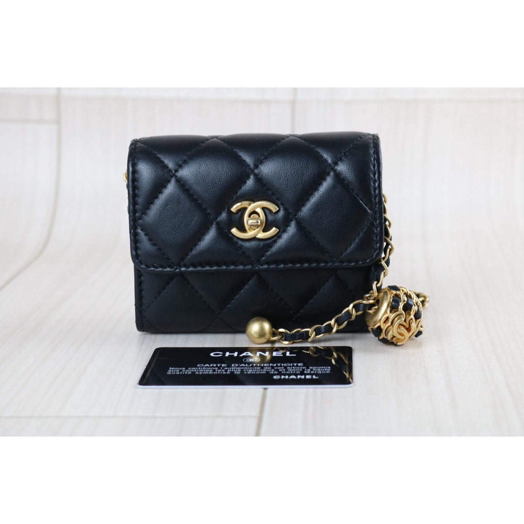 Include Entrupy Certificate of Authenticity｜Very Good（Rank A）｜CHANEL Lambskin Leather Matrasse Chain Mini Bag ｜S26070601