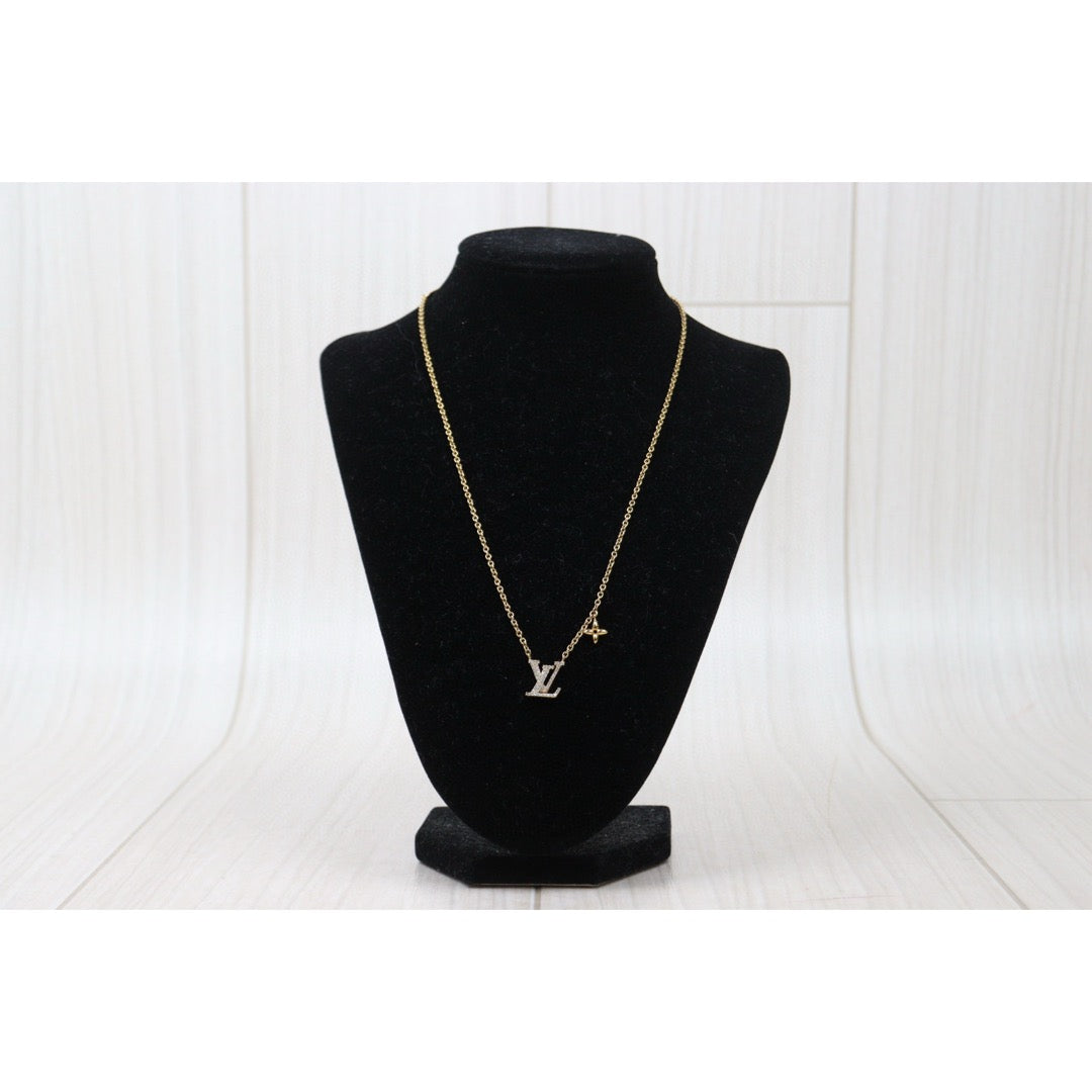 Very Good ( Rank A) ｜ LV Collier LV Lconic Gold Monogram Flower Rhinestone Necklace ｜24122627