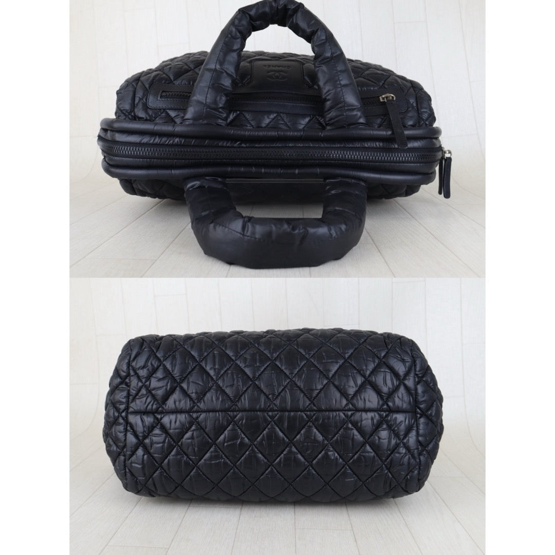 Include Entrupy Certificate of Authenticity｜Very Good ( Rank A)｜ CHANEL COCOON Down Tote Hand Bag  Black Made in 2011Year ｜H26011402