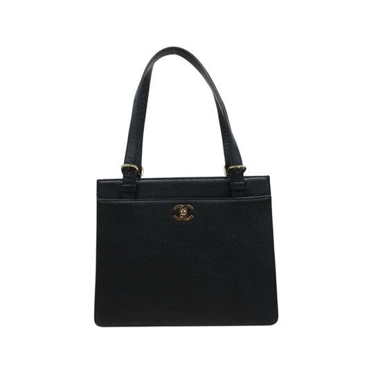 Include Entrupy Certificate of Authenticity｜Very Good ( Rank A)｜ CHANEL Caviar Skin Vintage Tote Bag Black Made In 1997～1999Year｜S26031905