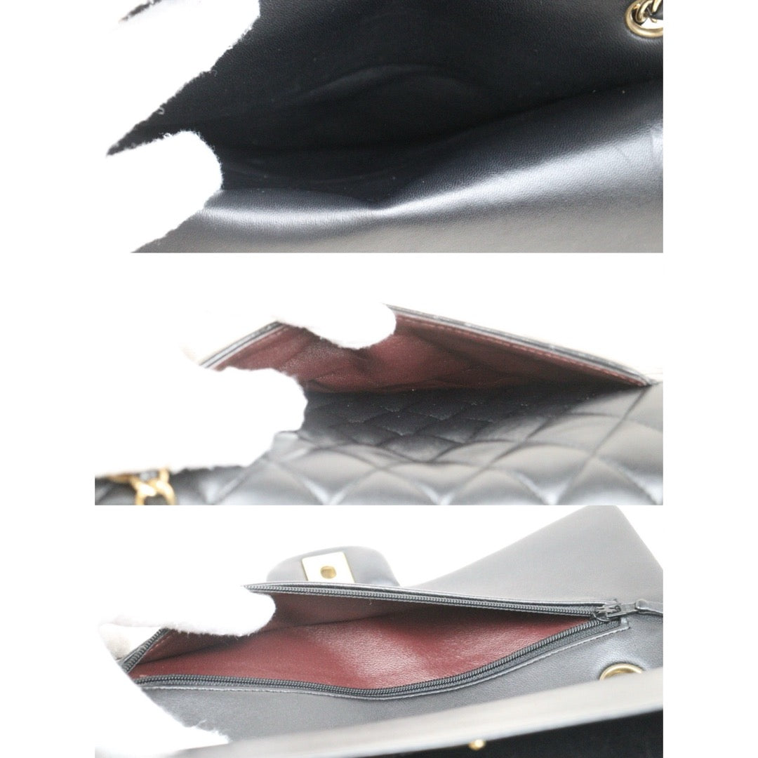 Very Good ( Rank A)｜ CHANEL Lamb Skin Matrasse Double Flap 25 Shoulder Bag  Black Made In 2021Year｜S25062503