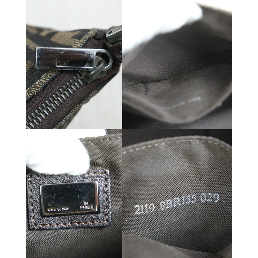 Include Entrupy Certificate of Authenticity｜Good ( Rank AB)｜ FENDI Zucca Mamma Gunmetal Hardware Shoulder Bag｜26091805