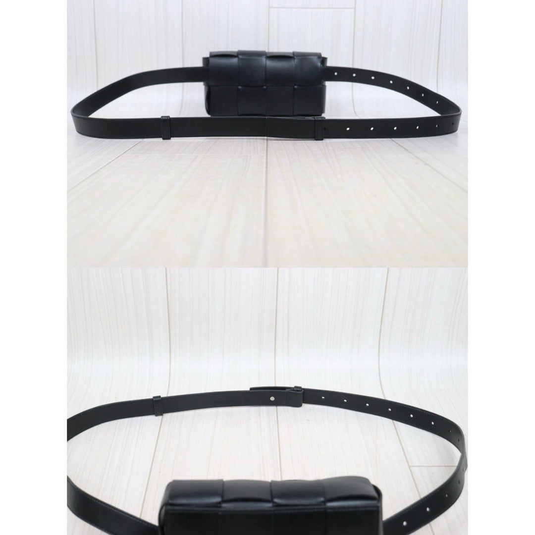 Very Good ( Rank A)｜ Bottega Veneta Calf Leather Belt Cassette Shoulder Bag Body Bag Waist Bag  Black IC Chips Model ｜S25071014