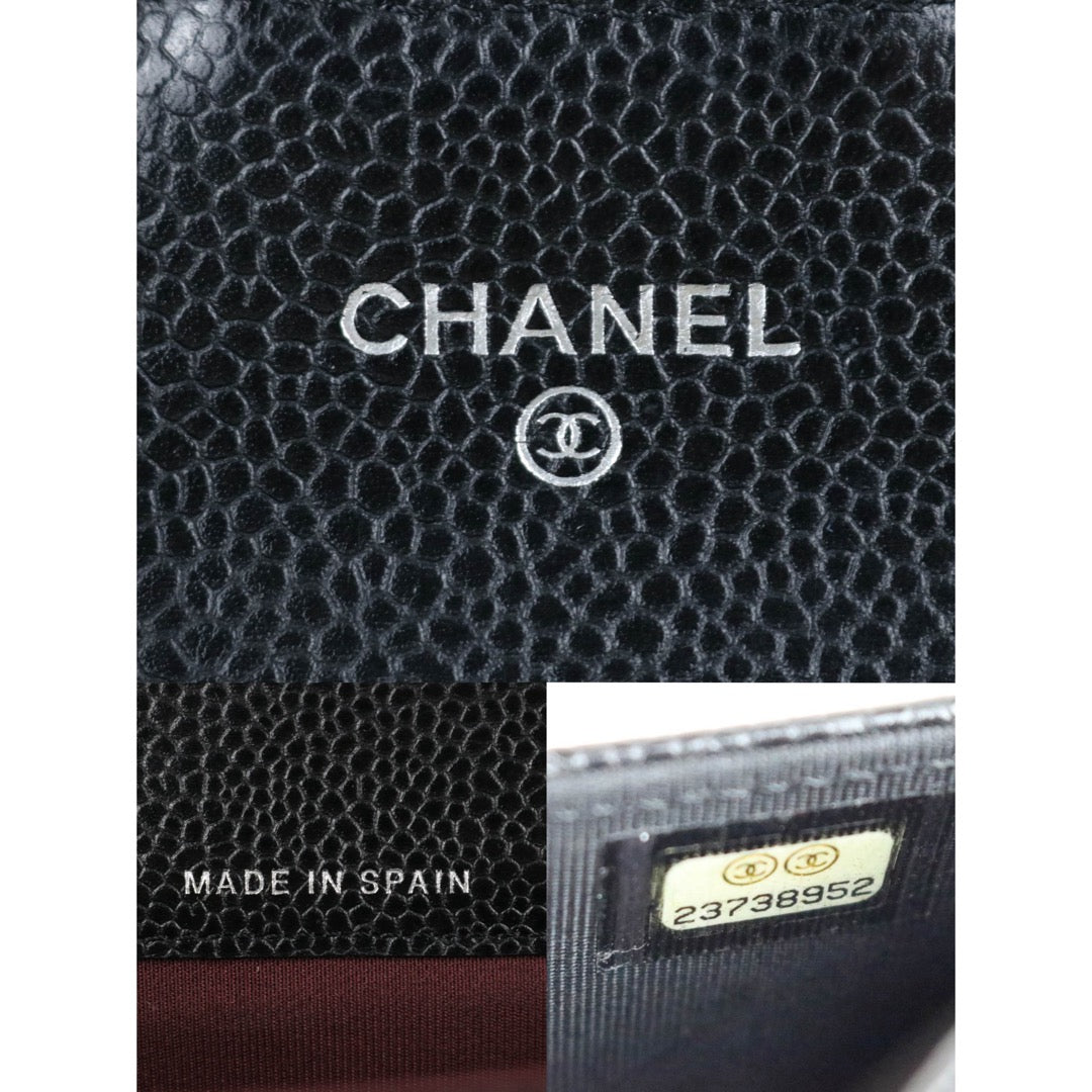 Include Entrupy Certificate of Authenticity｜Very Good ( Rank A)｜CHANEL Caviar Skin Black Card Holder Made In 2017Year｜S26060134