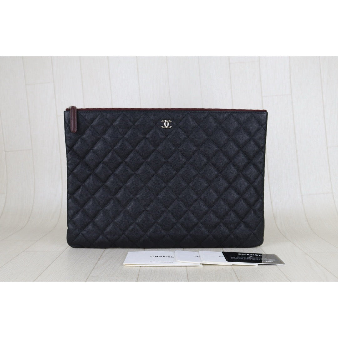Very Good ( Rank A)｜ CHANEL Caviar Skin  Klassische Pochette Mit Reissverschluss  Black Made In 2018Year｜S25062315