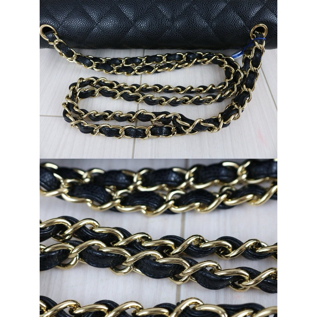 Include Entrupy Certificate of Authenticity｜Very Good ( Rank A)｜ CHANEL Matrasse Chain Caviar Skin Jumbo Black  Made In 2010-2011 Year｜S26080102