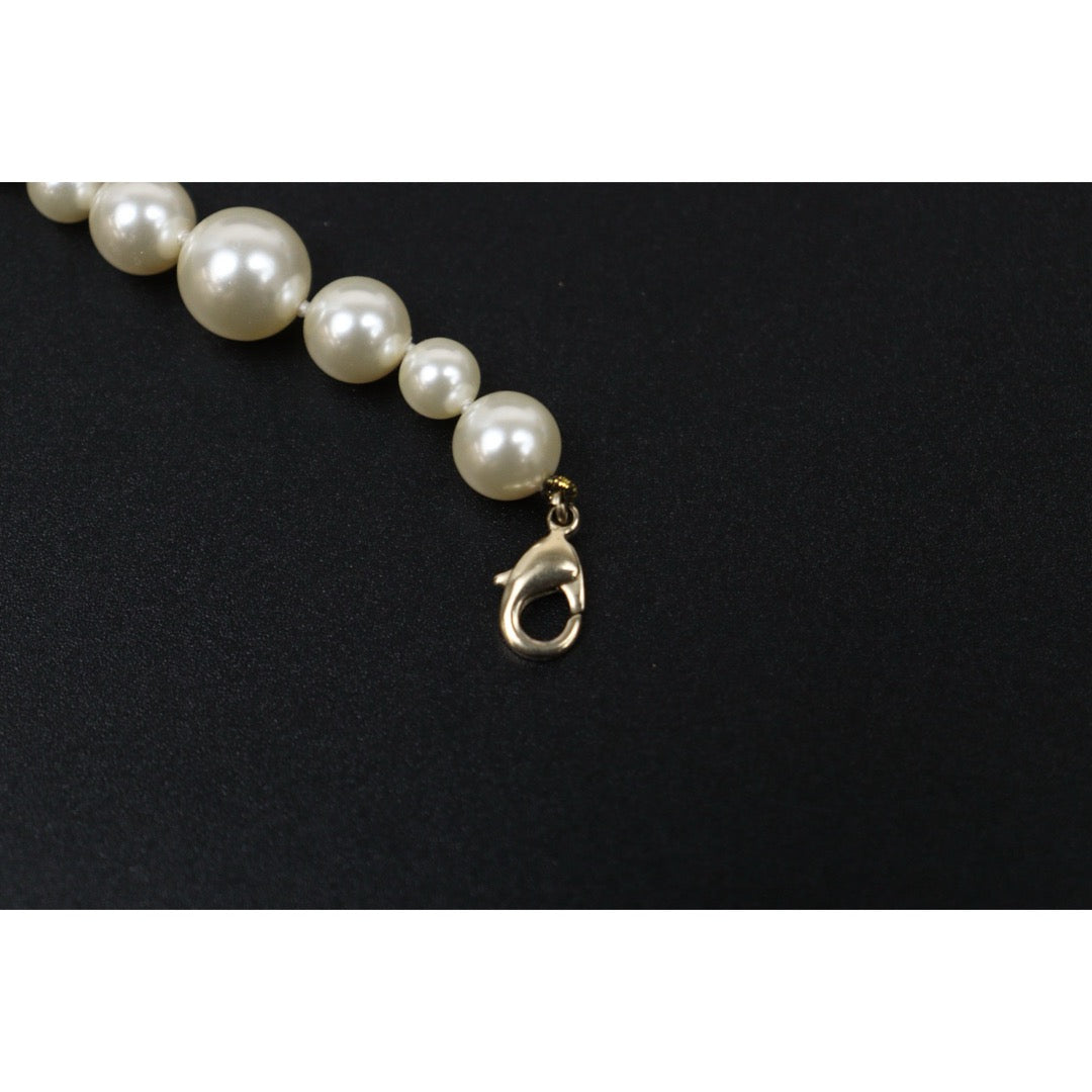 Very Good ( Rank A)｜ CHANEL Coco Mark Camellia Pearl Rhinestone  Necklace｜S25110439
