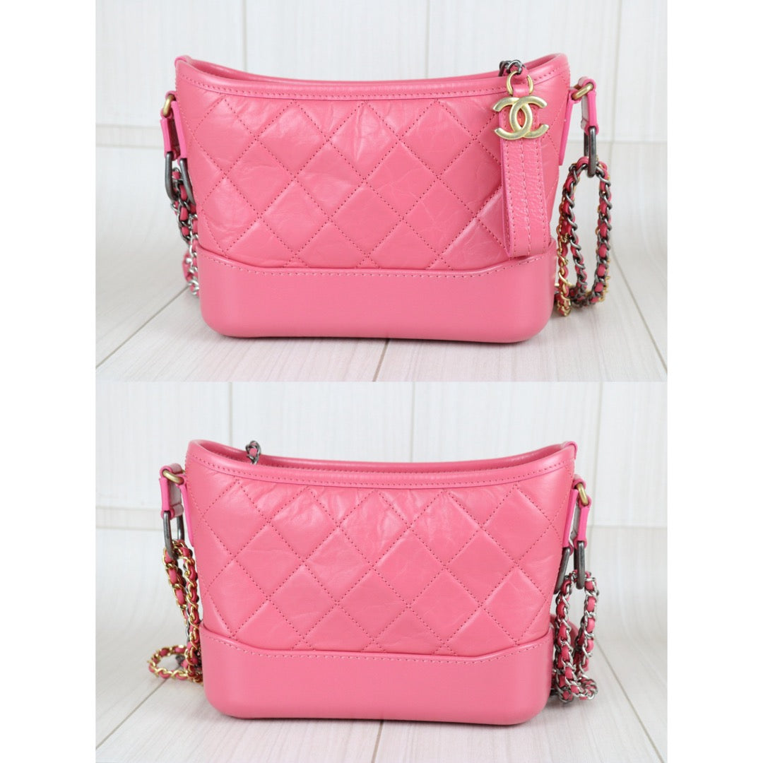 Include Entrupy Certificate of Authenticity｜Very Good ( Rank A) ｜ CHANEL Calf skin Gabrielle Small Shoulder Bag Pink Made In 2020Year｜S26033103