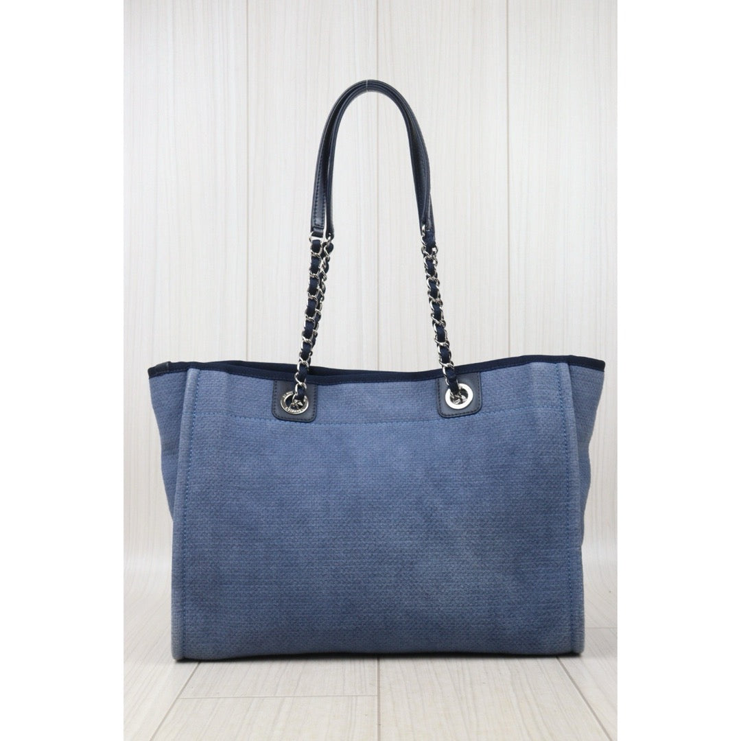 Good ( Rank AB)｜ CHANEL Canvas Tote Bag Blue  Made In 2012 Year｜P24092403