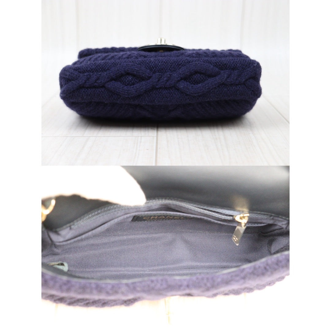 Second installment 2/3｜ Rank A ｜ CHANEL Wool Knitting Mini Flap 20 Shoulder Bag  Made In 2018-2019Year｜Y24051712