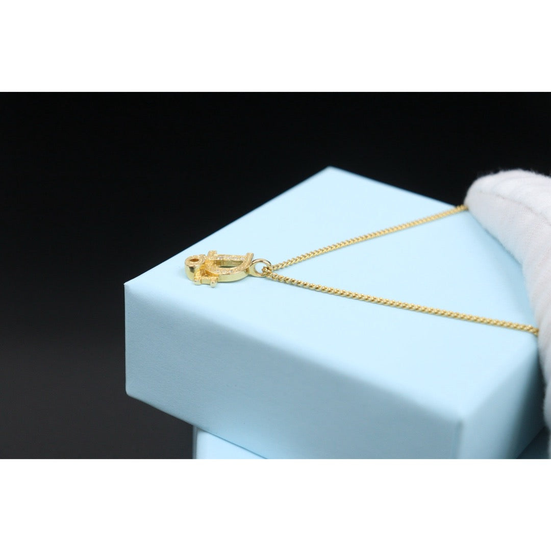 Include Authentic Detective Certificate of Authenticity｜Very Good ( Rank A) ｜ Dior CD Rhinestone Necklace Golden ｜26011509