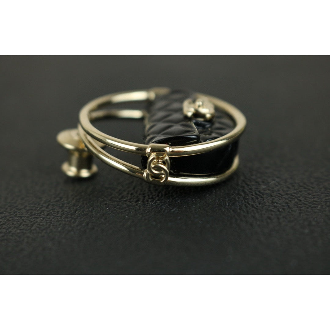 Excellent（Rank SA）｜ CHANEL  Coco Mark Flip Bag Ring  Brooch Black｜F25021114