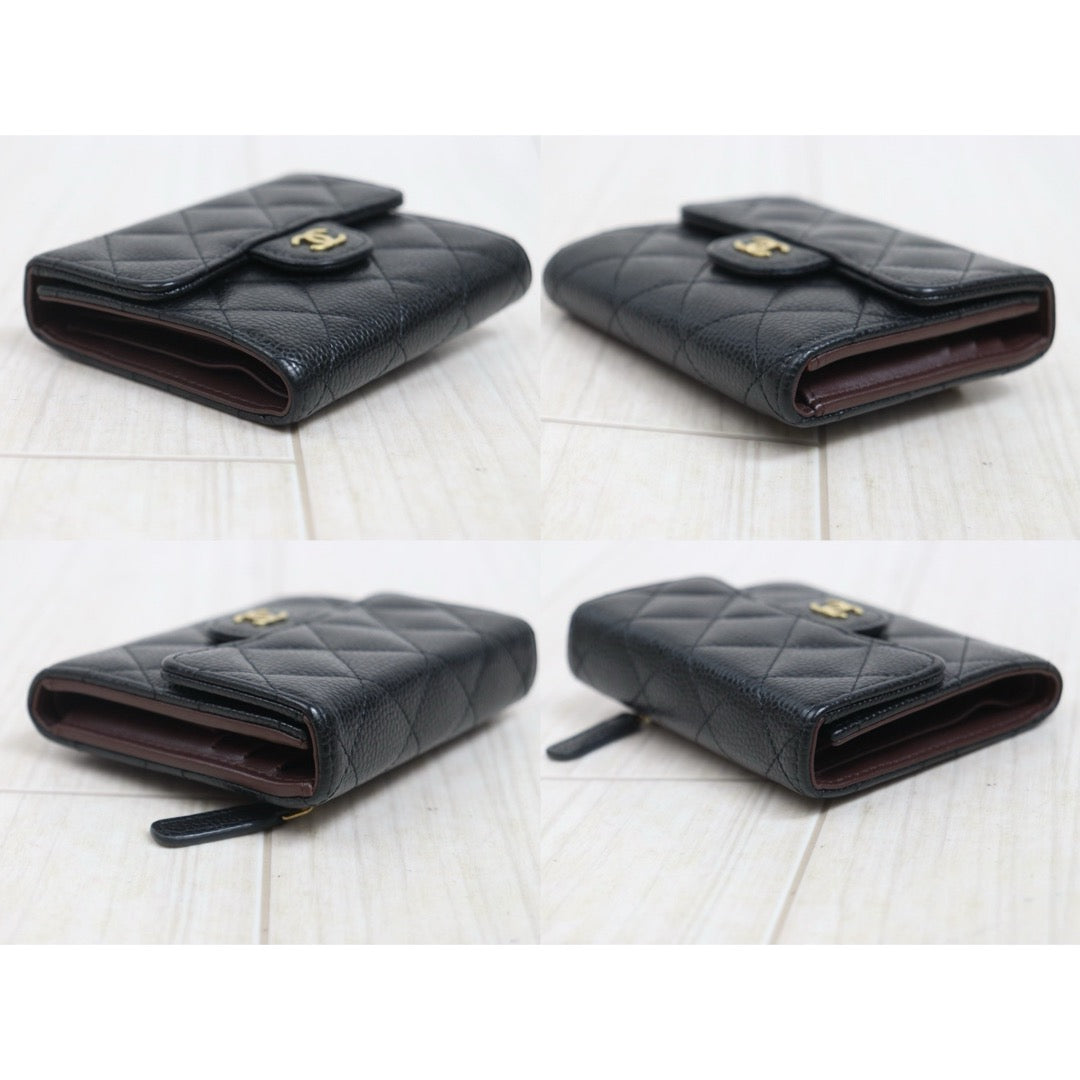 Include Entrupy Certificate of Authenticity｜Good ( Rank AB)｜Chanel Caviar Skin Black Wallet IC Chips Model ｜26070703