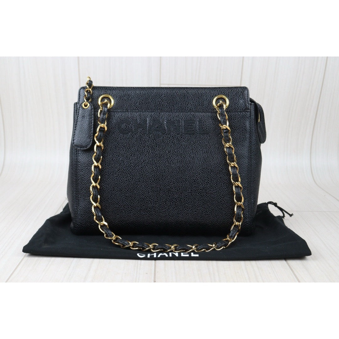 Rank A ｜Chanel Vintage Caviar Skin Black ShoulderBag  Made In 1997-1999Year｜24080107