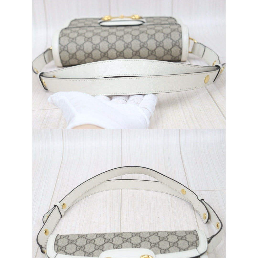 Very Good ( Rank A) ｜GUCCI GG Campus 1955 White Beige Shoulder Bag｜P24092402