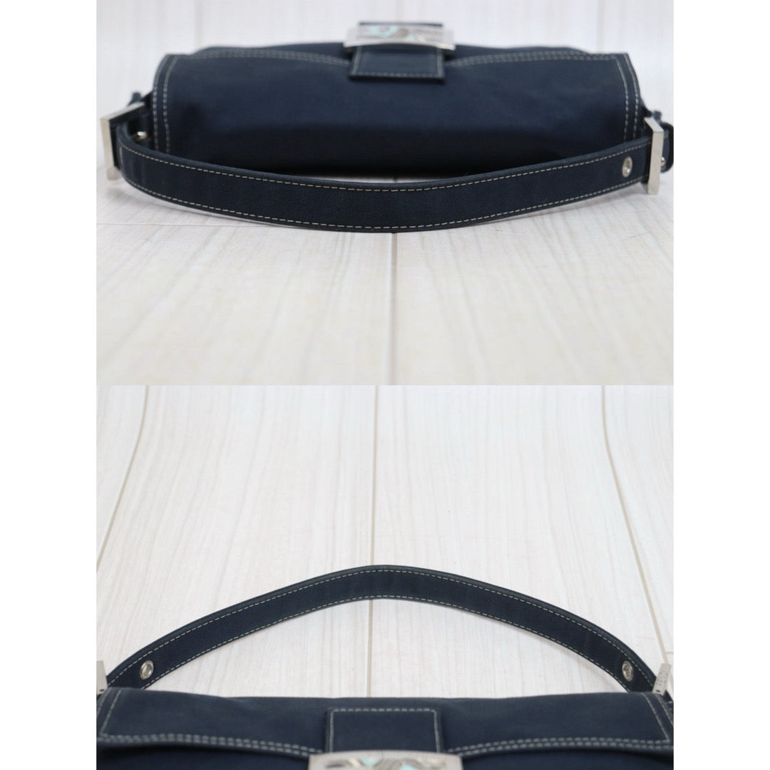 Include Entrupy Certificate of Authenticity｜Good ( Rank AB)｜  FENDI Denim Baguette Shoulder Bag  ｜S26060616