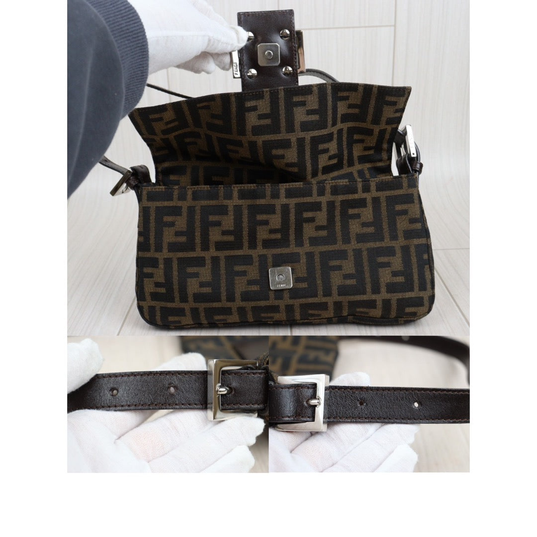 Rank A ｜ FENDI Zucca Mamma Baguette Shoulder Bag ｜23113004